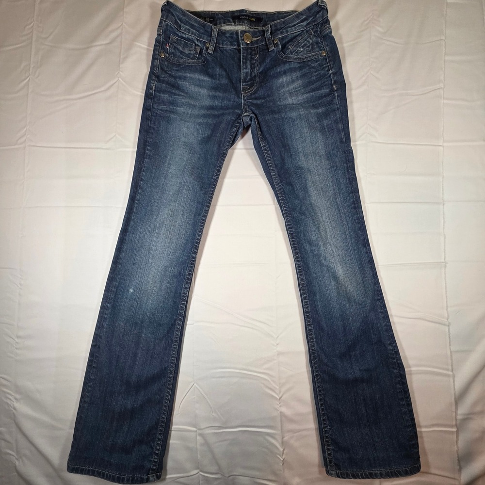 Vigoss Studio Womens Bootcut Jeans Medium Wash Low Rise Size 27x33